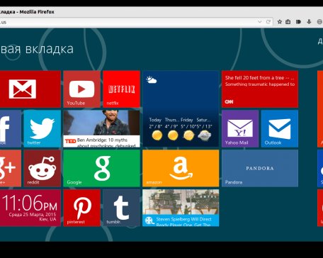 Стартовая страница в стиле Windows 8 для любого браузера